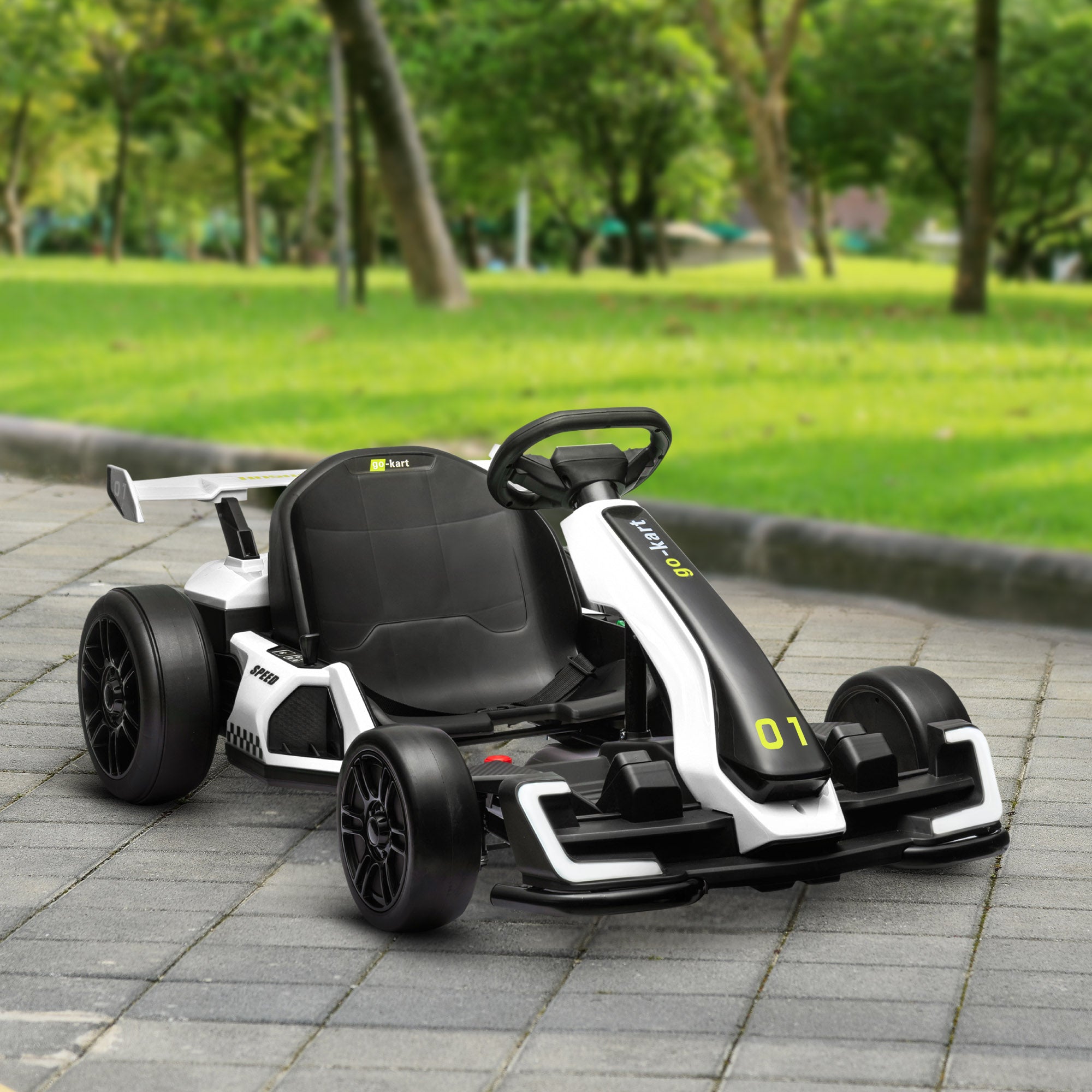 Adjustable Seat Electric Go Kart with Slow Start - 24V, 7.5 MPH