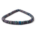 10-14mm Ethiopian Wollo Black Opal Faceted Heishi 16 inch 130 Beads AAA