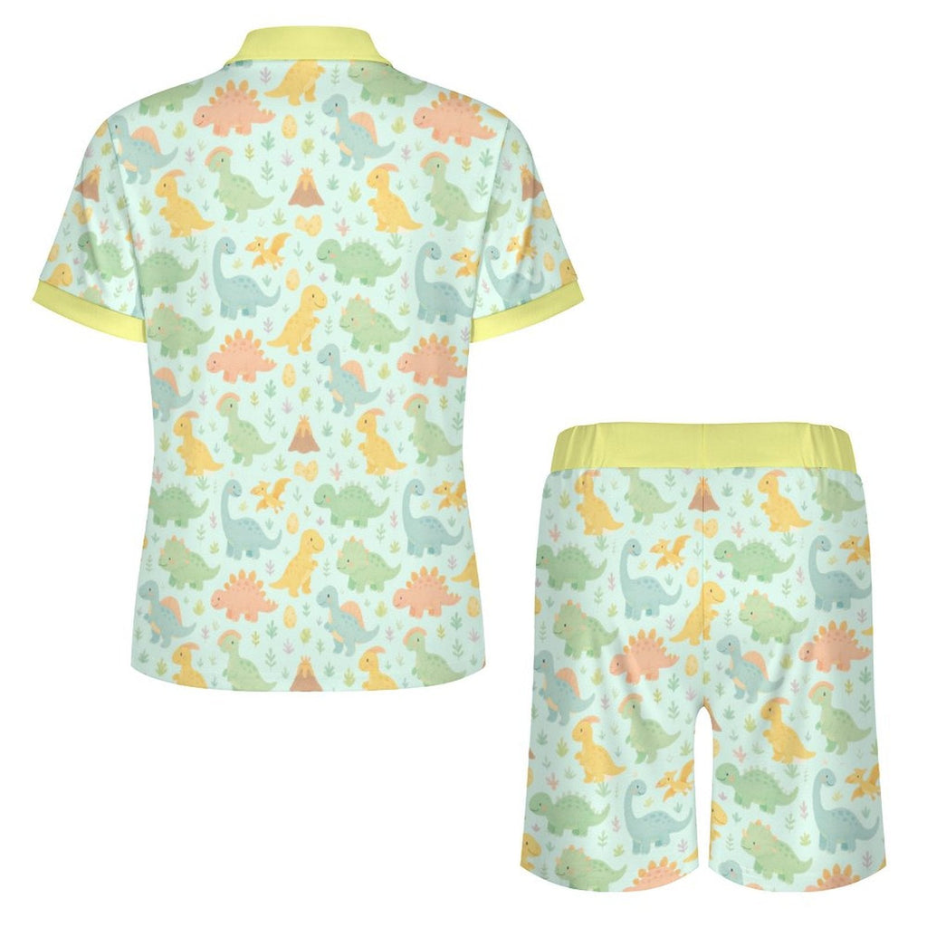 Dino Dreamland Polo Shorties Set