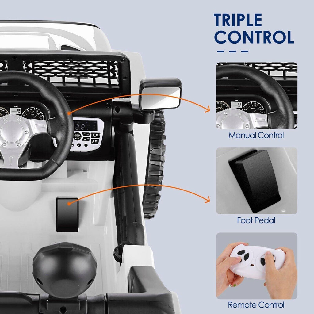 Electric Ride-On Car/Truck for Kids with MP3 Music and Remote Control - 12V with Lights - 76 Fun Features!