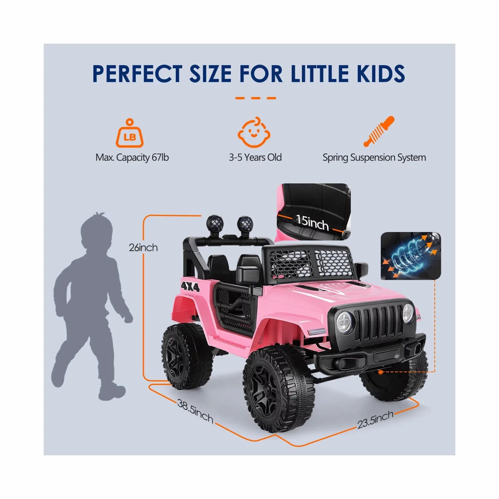 Electric Ride-On Car/Truck for Kids with MP3 Music and Remote Control - 12V with Lights - 76 Fun Features!