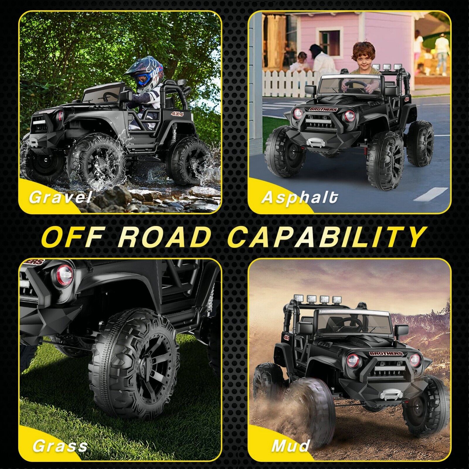 12V/24V Electric Jeep Truck ATV for Kids with Parent Remote Control - Fun and Safe Ride-On Toy