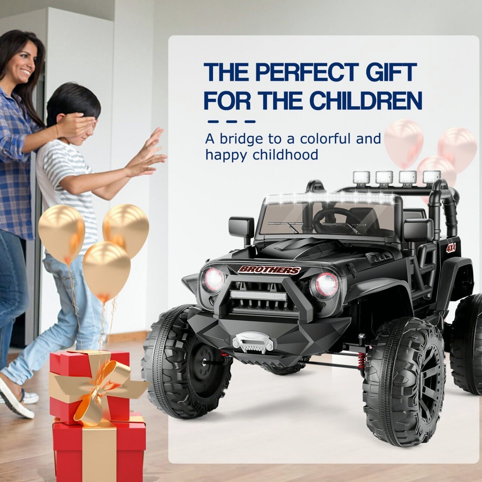 Electric Ride-On ATV Jeep Truck for Kids with MP3 Player - 12V/24V 4-Wheeler Car Toy for Toddlers