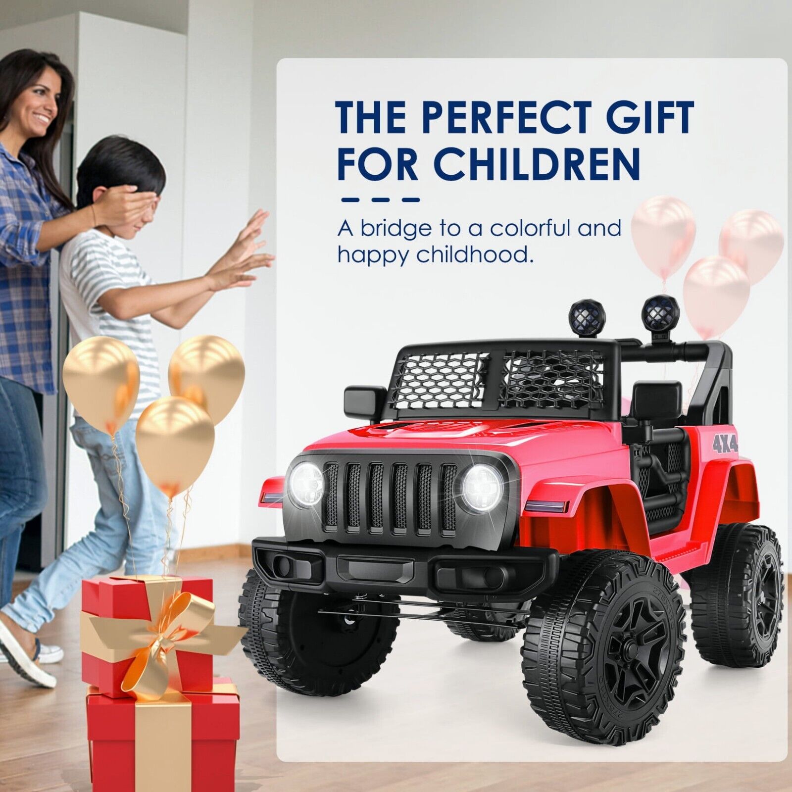 12V/24V Electric Jeep Truck ATV Ride-On Toy with Parental Remote Control for Kids