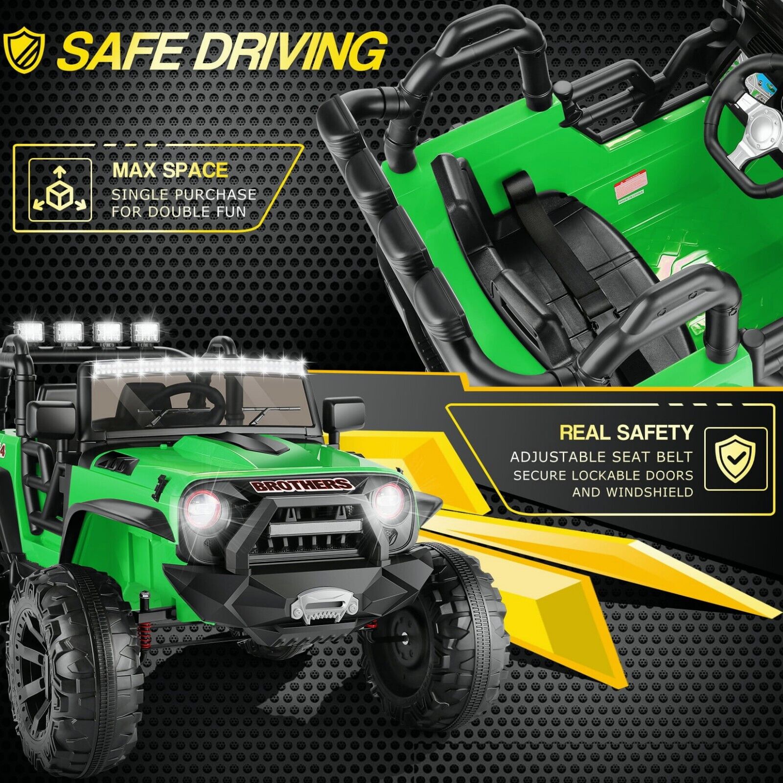 12V/24V Electric Jeep Truck ATV Ride-On Toy with Parental Remote Control for Kids