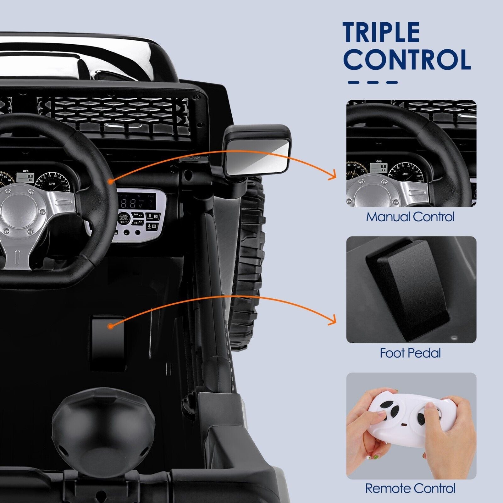 2-Seater Electric Ride-On Truck for Kids with Parental Remote Control - 12V