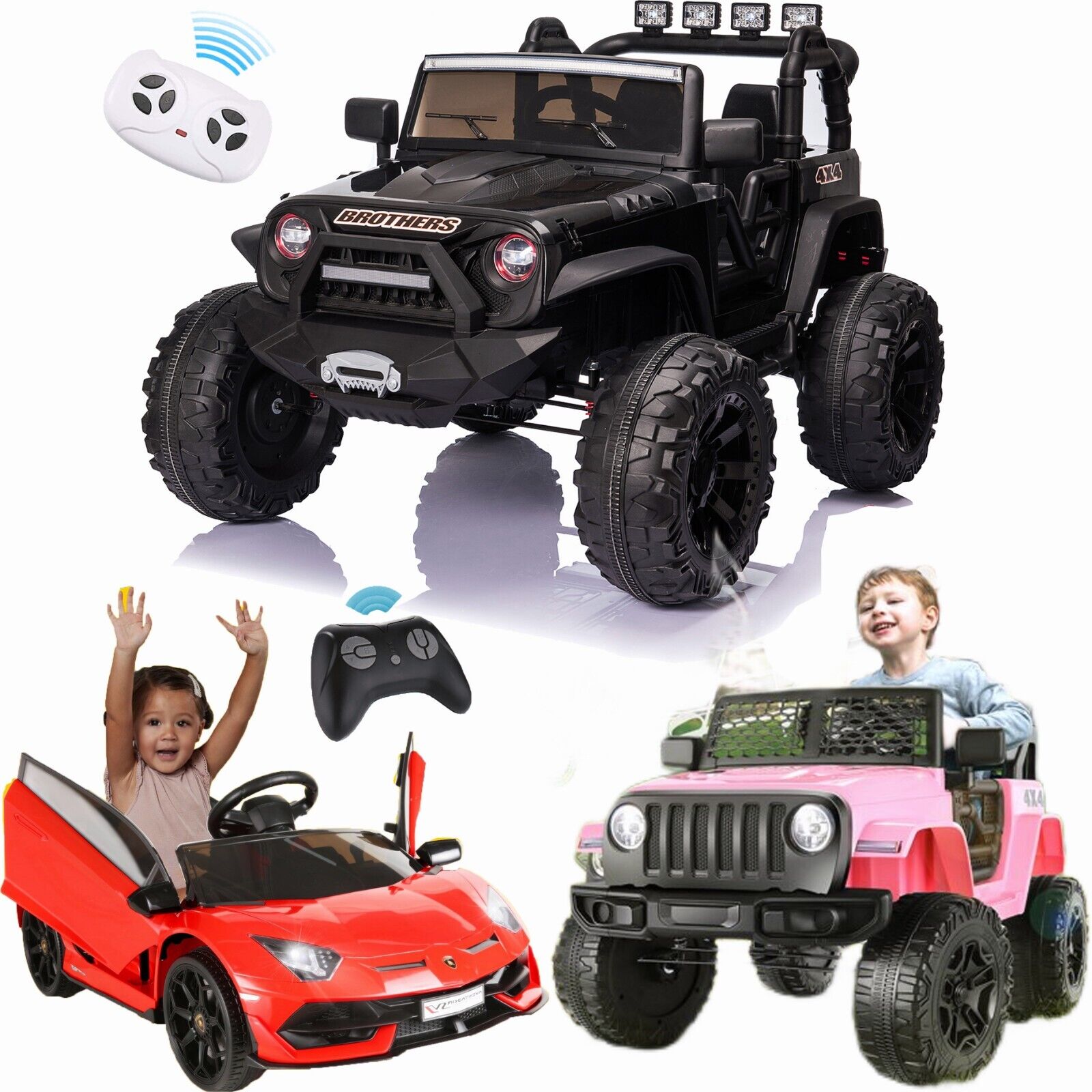 2-Seater Kids Electric Ride-On Truck with Remote Control - 24V/12V Power Options