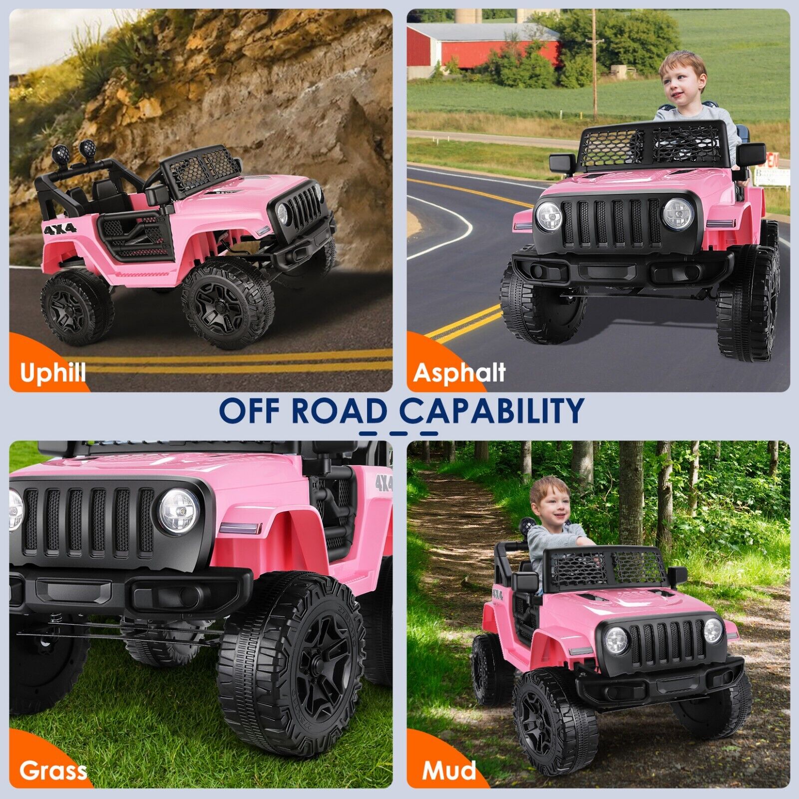 2-Seater Kids Electric Ride-On Truck with Remote Control - 24V/12V Power Options