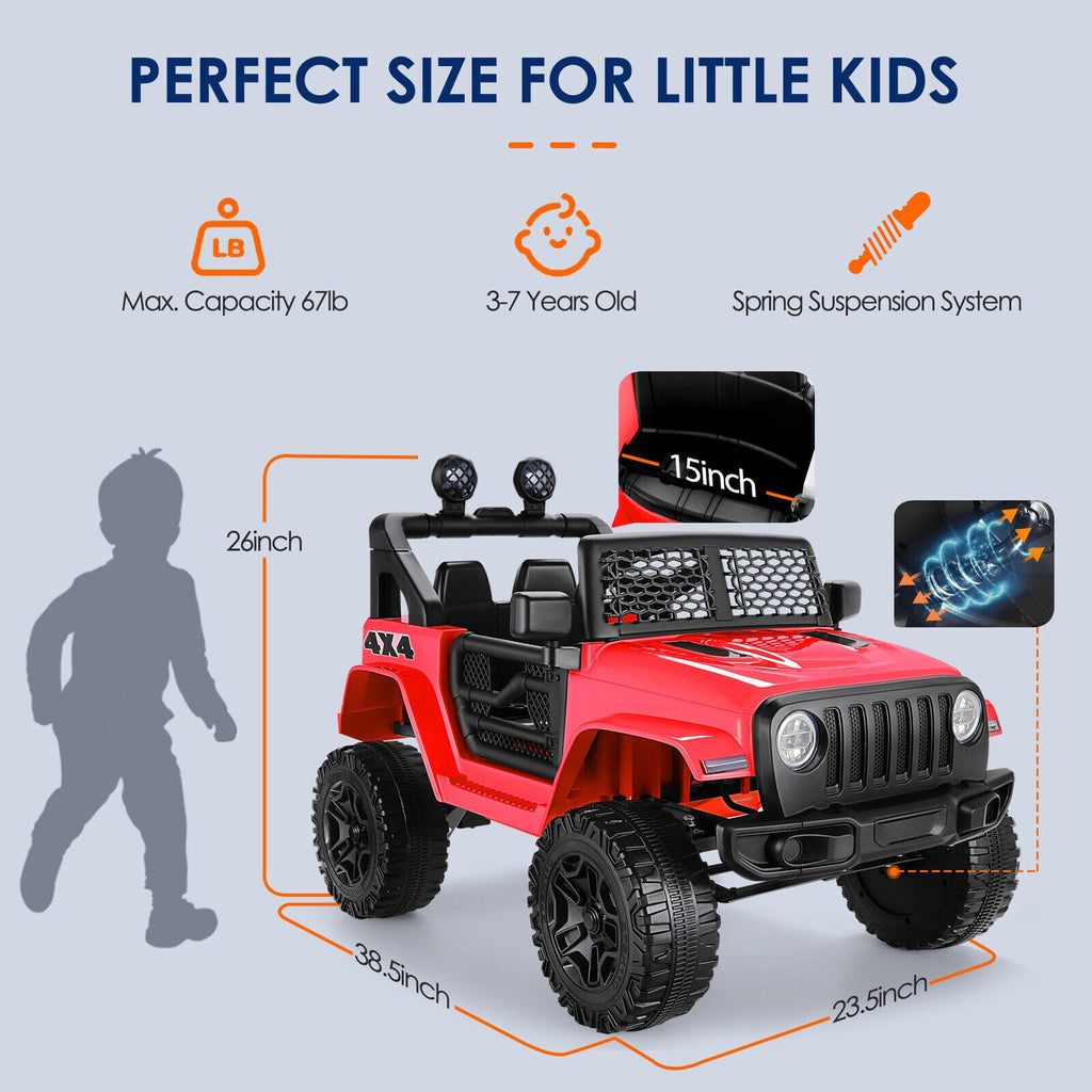 12V 7Ah Electric Kids Ride On Car Power Wheels Jeep - 2 Seater for Safe and Fun Adventures