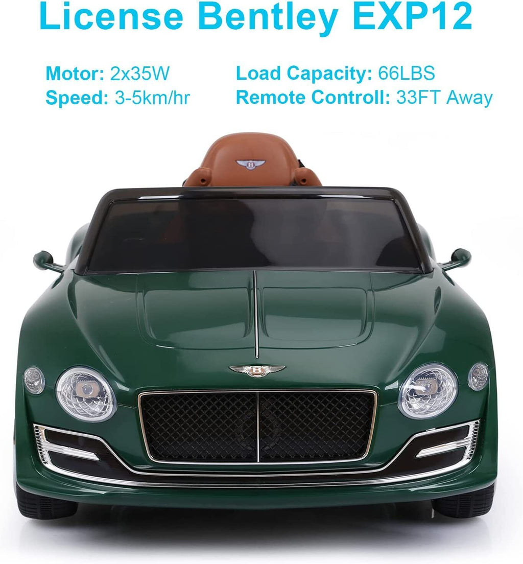 12V Battery Powered Bentley Style Electric Car with Remote Control for Kids