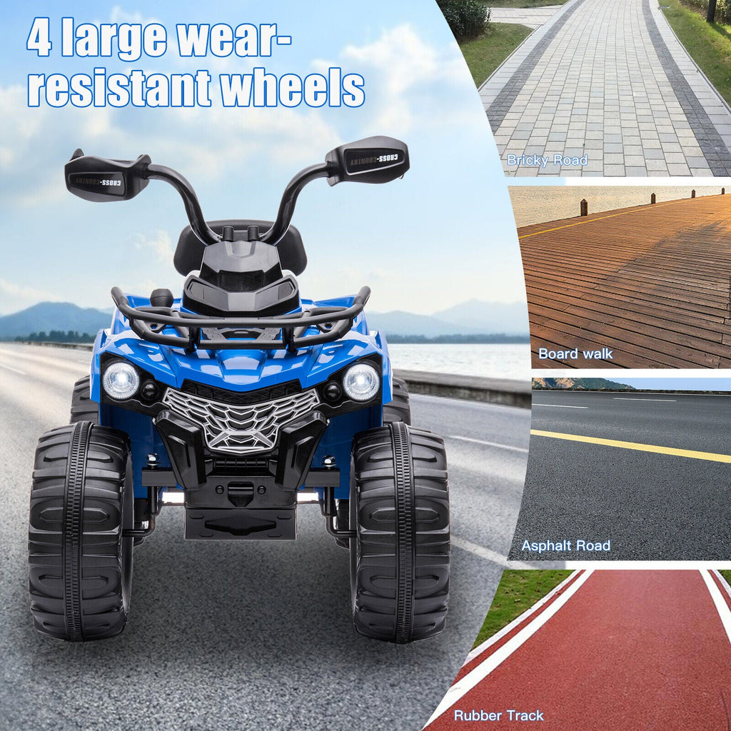12V Battery Powered Electric ATV Quad for Kids - 4-Wheel Ride On Toy with 2 Speed Options