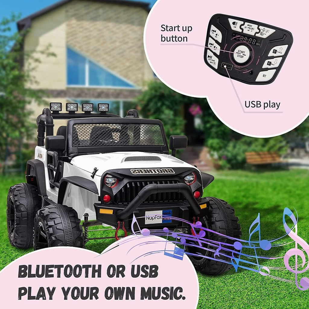 12V Battery Powered Electric Ride On Car with 2 Seats - Perfect for Kids 48.4 Large