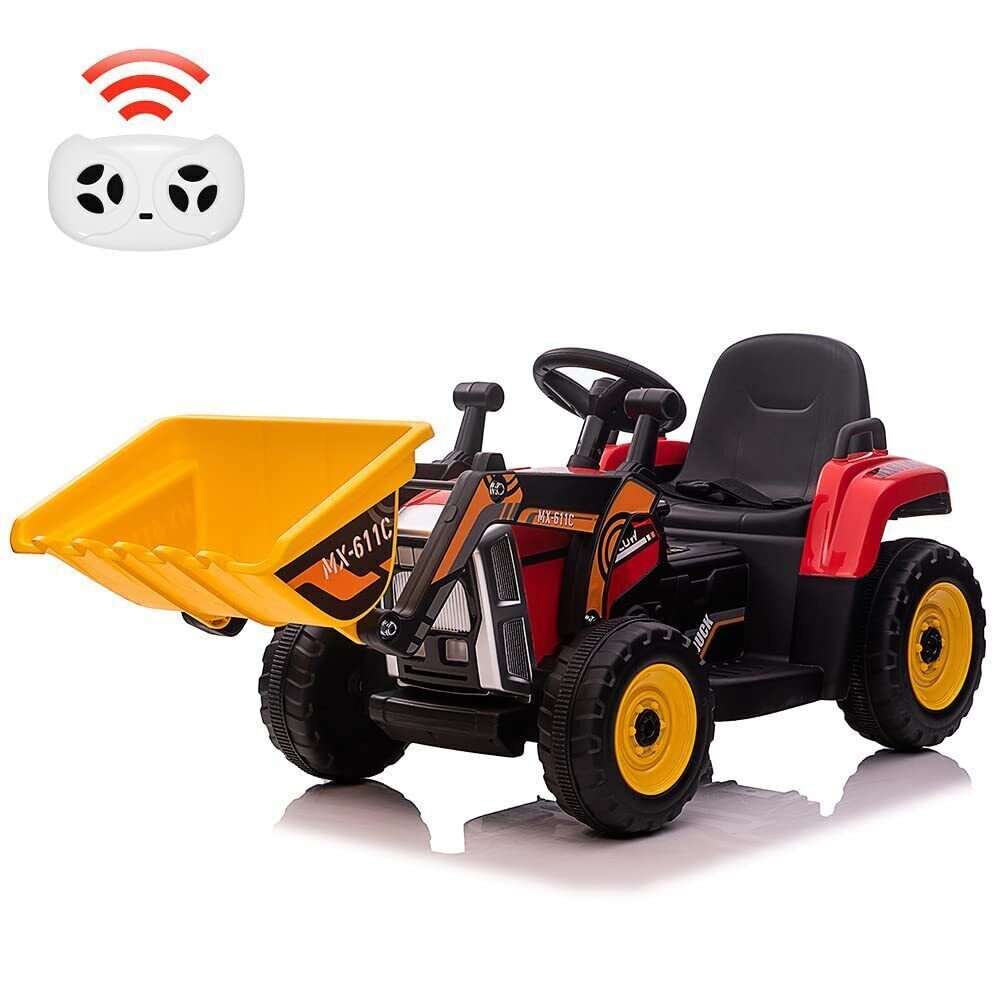 12V Battery-Powered Excavator Ride-On Toy with Music, Headlights, and Tractor Design - Perfect Gift for Kids