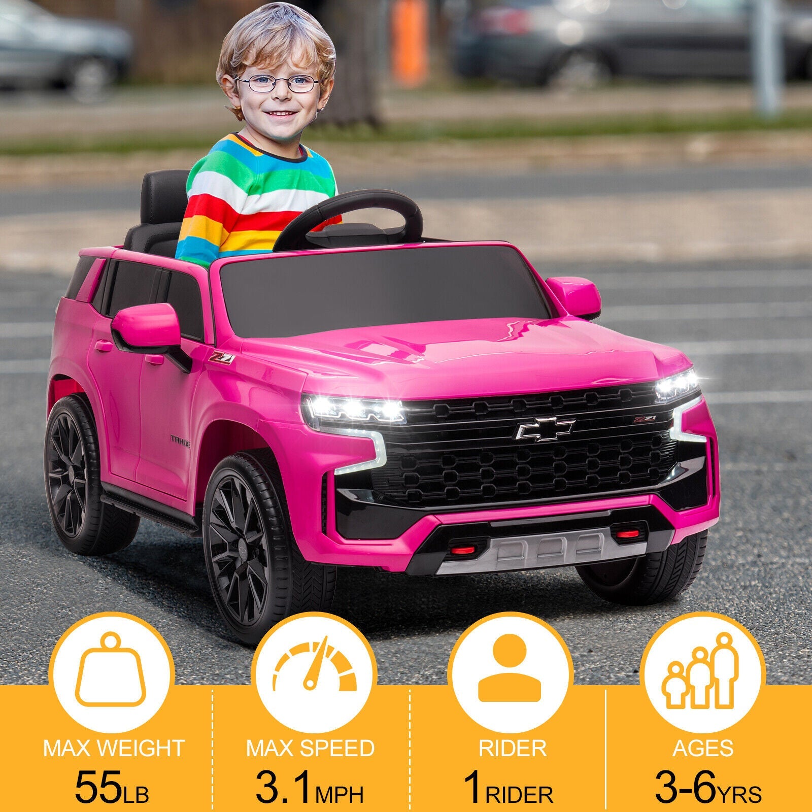 12V Battery Powered GMC Ride On Car for Kids with Remote Control