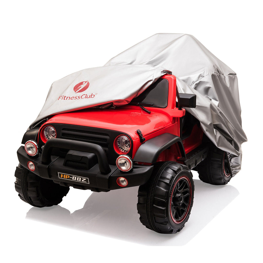 12V Double-Seater Electric Ride-On Truck for Kids with MP3, LED Lights, Cover, and Remote Control
