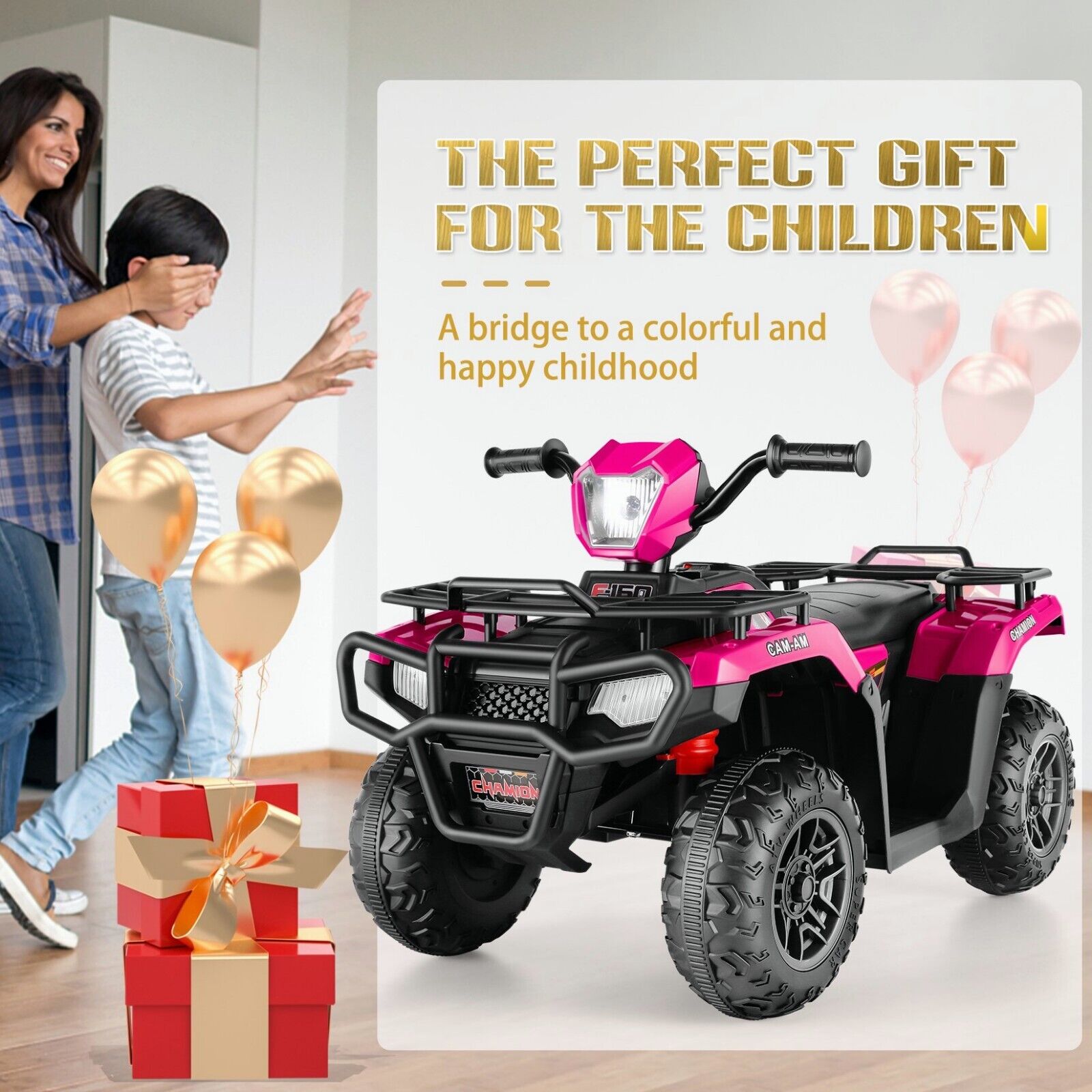 Electric 4-Wheeler Quad for Kids with 12V Battery and Dual 30W Motors