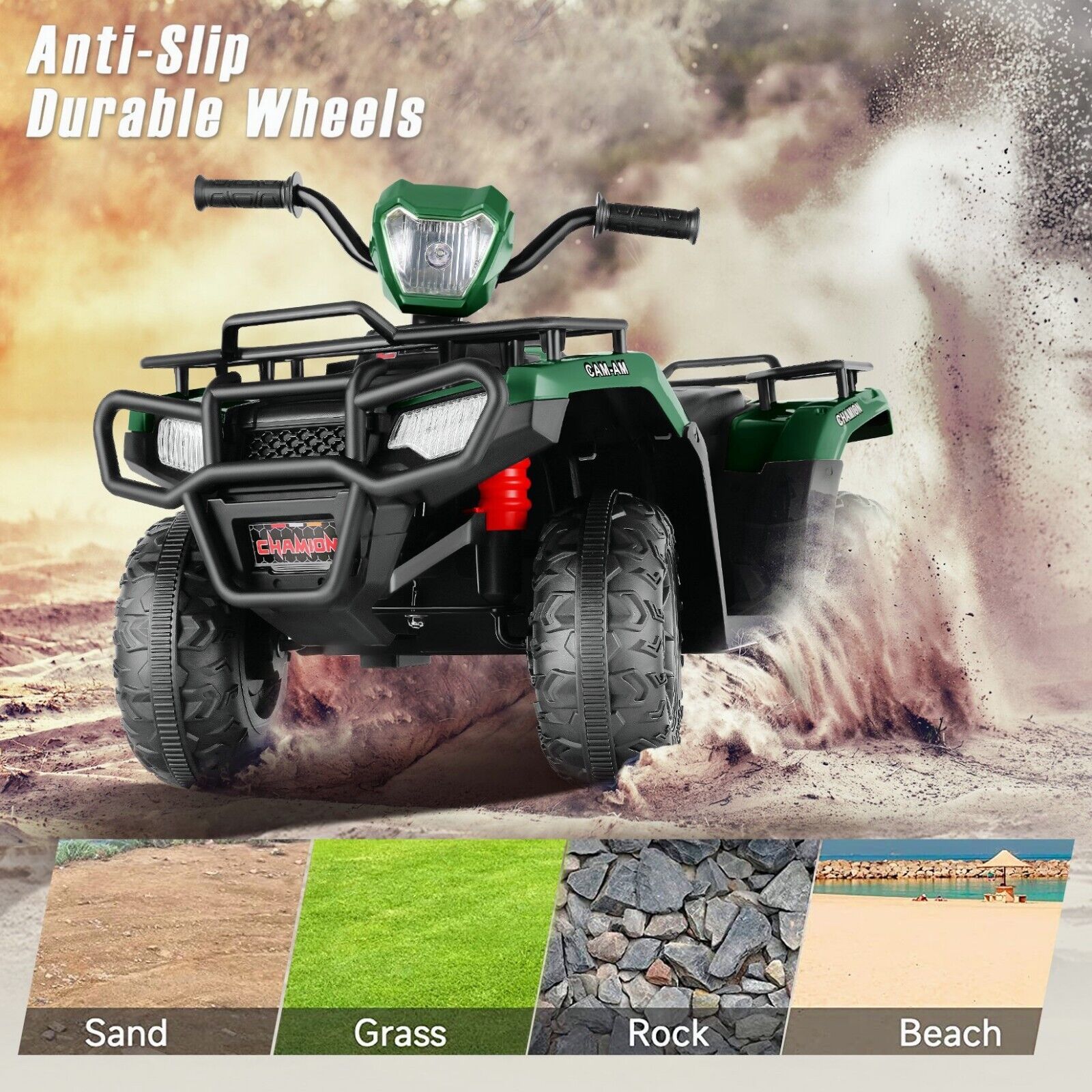 Electric 4-Wheeler Quad for Kids with 12V Battery and Dual 30W Motors