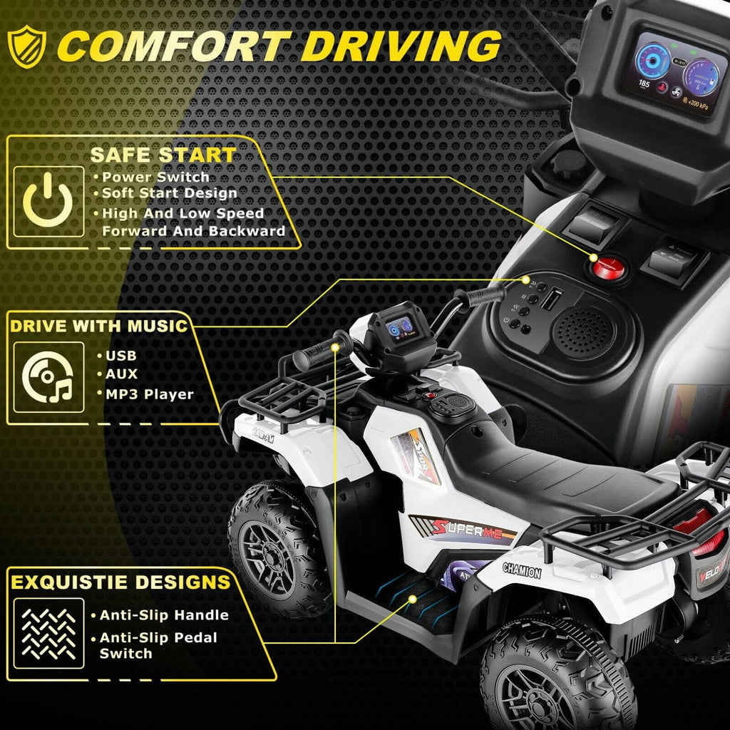 12V Battery Powered Electric ATV Quad Ride-On Car for Kids - Fun and Adventure on Wheels!