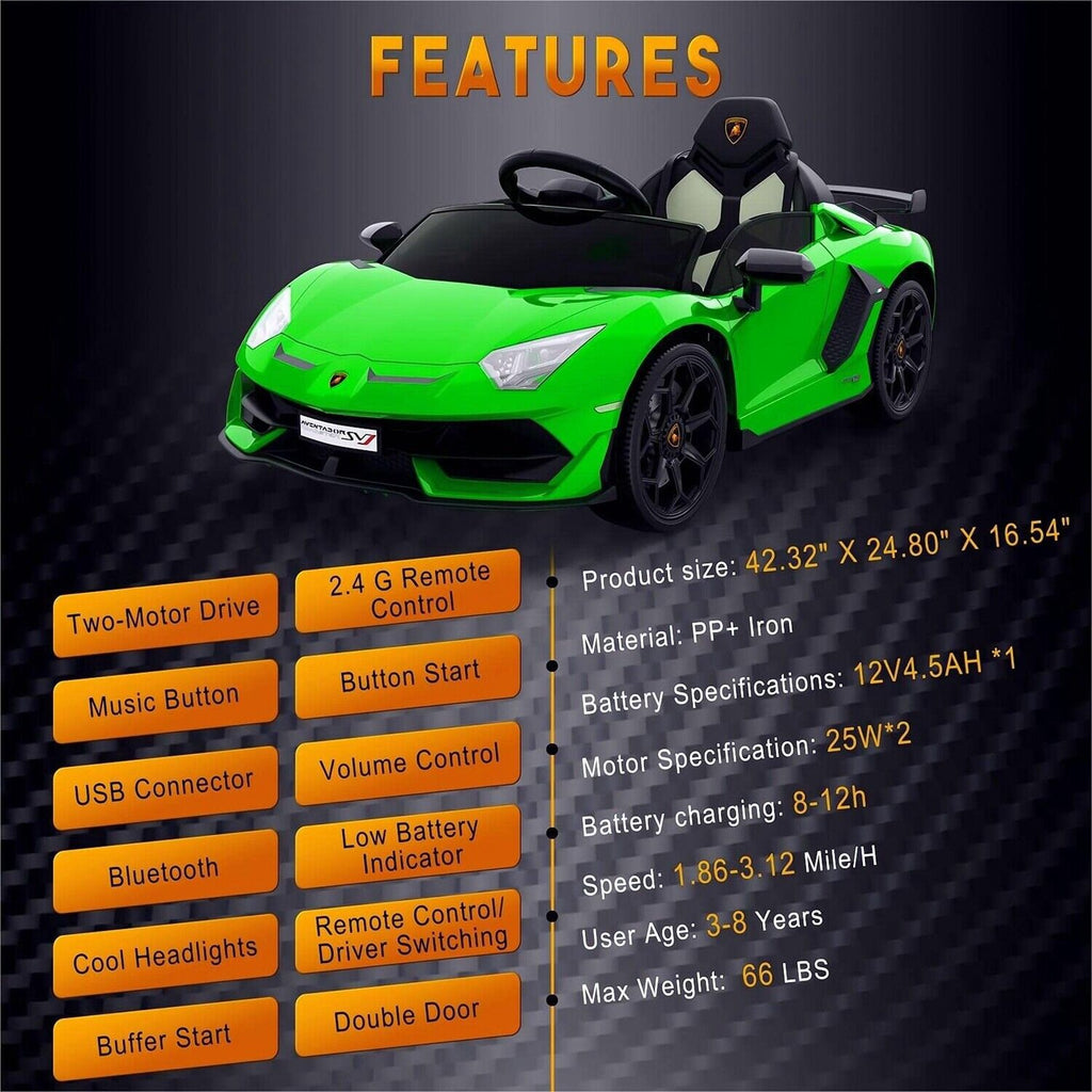 12V Electric Sports Car for Kids with Remote Control - Battery Powered Ride-On Vehicle