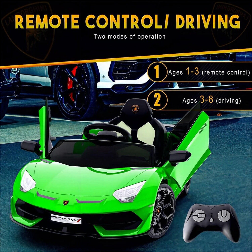 12V Electric Battery Powered Sports Car for Kids with Remote Control - Green