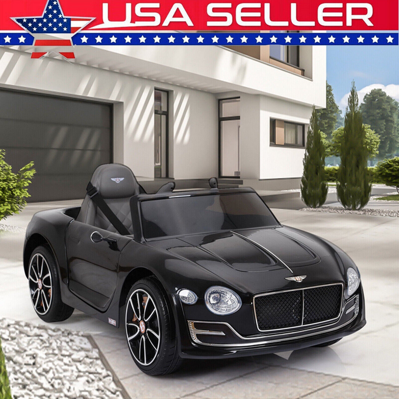 12V Electric Bentley Style Kid Ride On Car with Remote Control and LED Lights