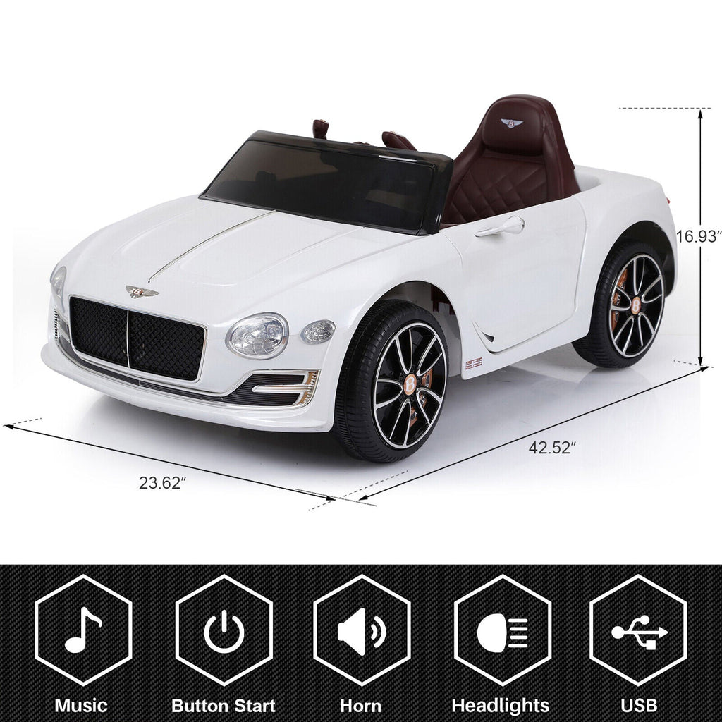 12V Electric Bentley Style Kid Ride On Car with Remote Control and LED Lights
