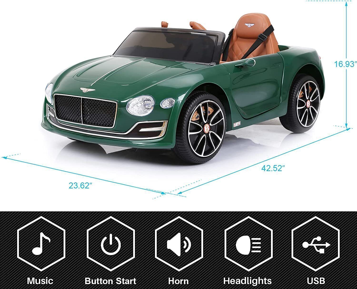 12V Electric Bentley Style Kids Ride-On Car with Remote Control - Perfect Gift for Children