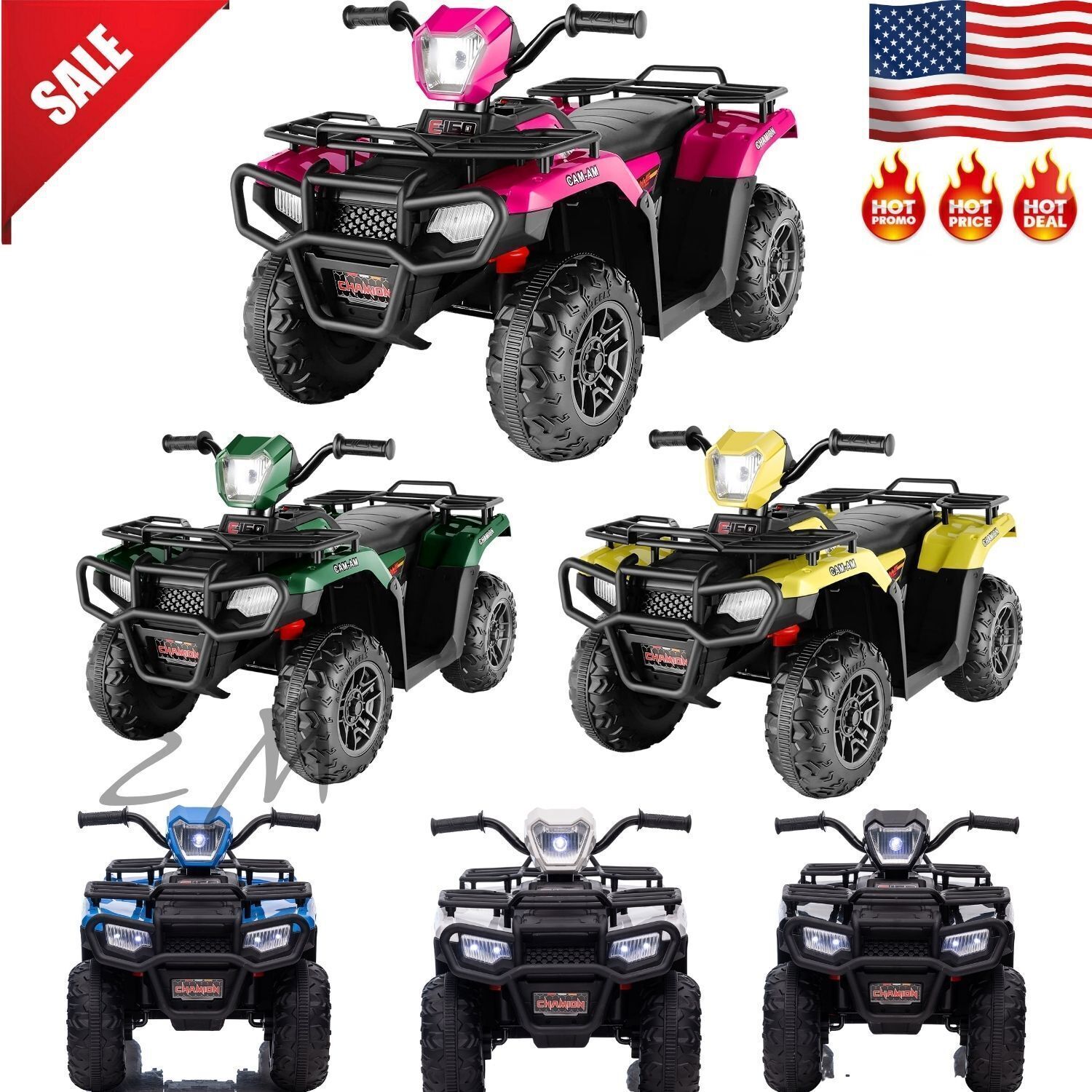 12V Electric ATV Quad for Kids Ages 3-6 in Sleek Black Design