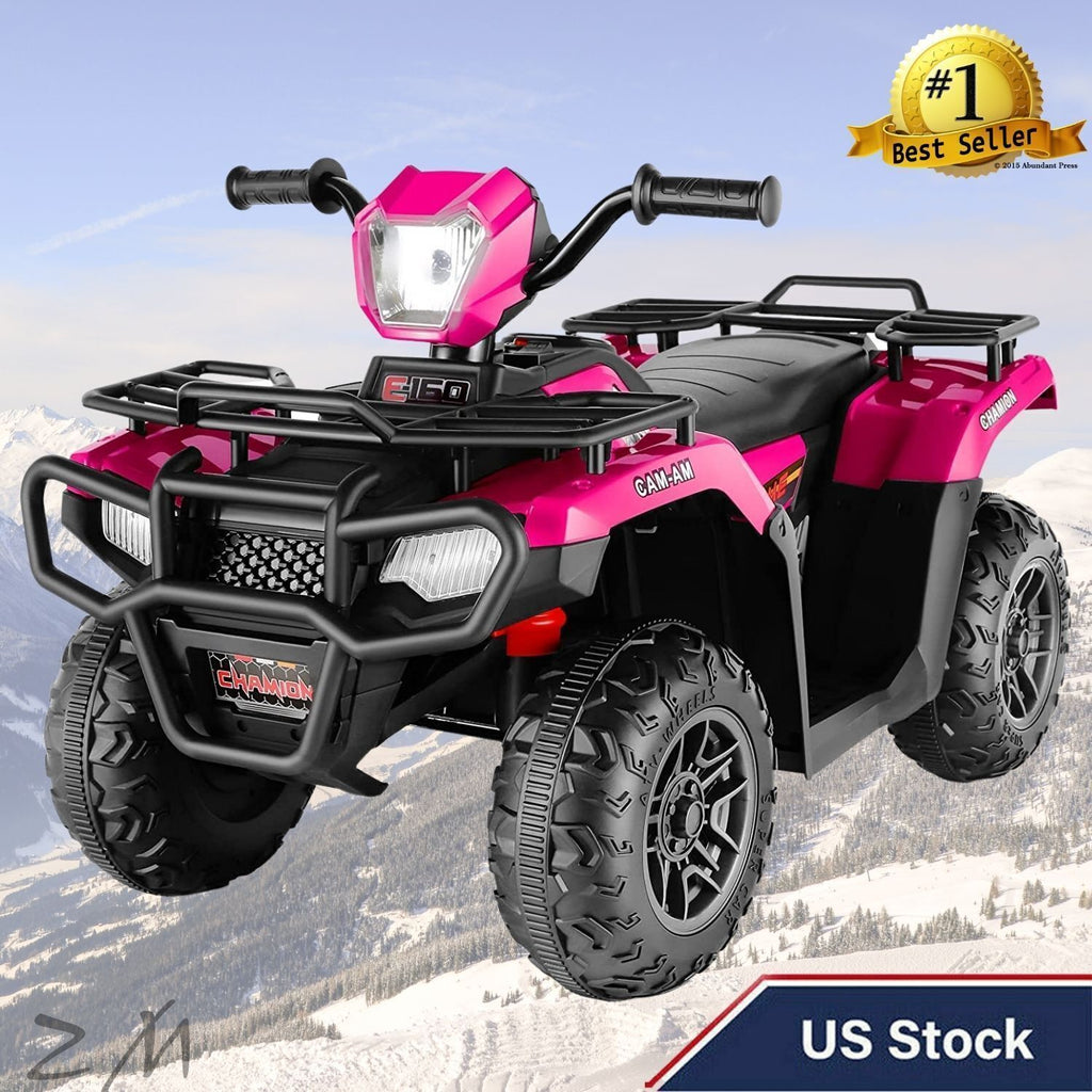 12V Electric ATV Quad for Kids Ages 3-6 in Sleek Black Design