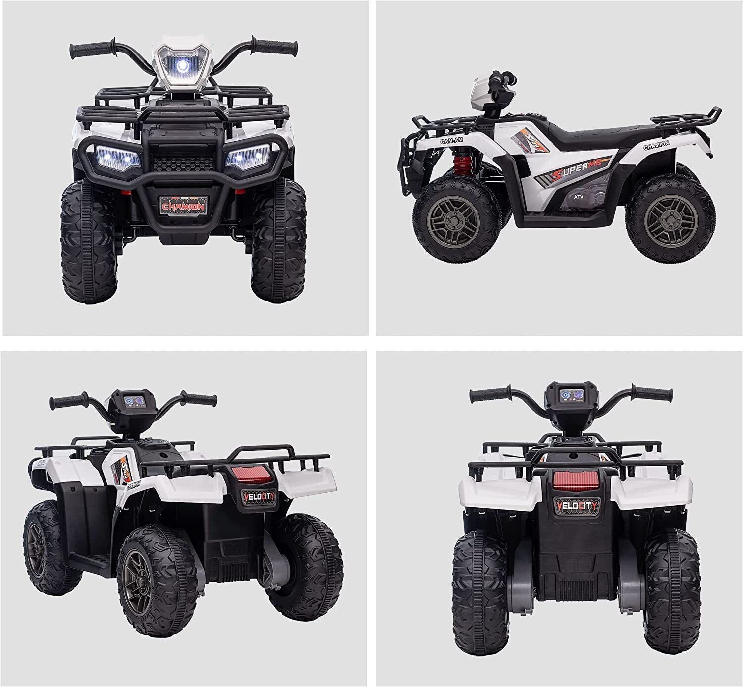 12V Electric ATV Quad for Kids Ages 3-6 in Sleek Black Design