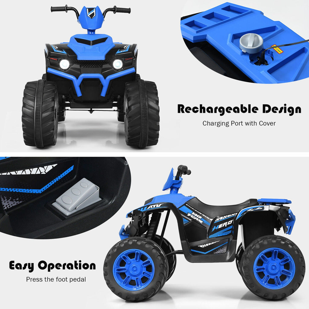 12V Electric Kids Quad ATV Ride On Car with LED Lights - The Perfect Ride for Your Little One!