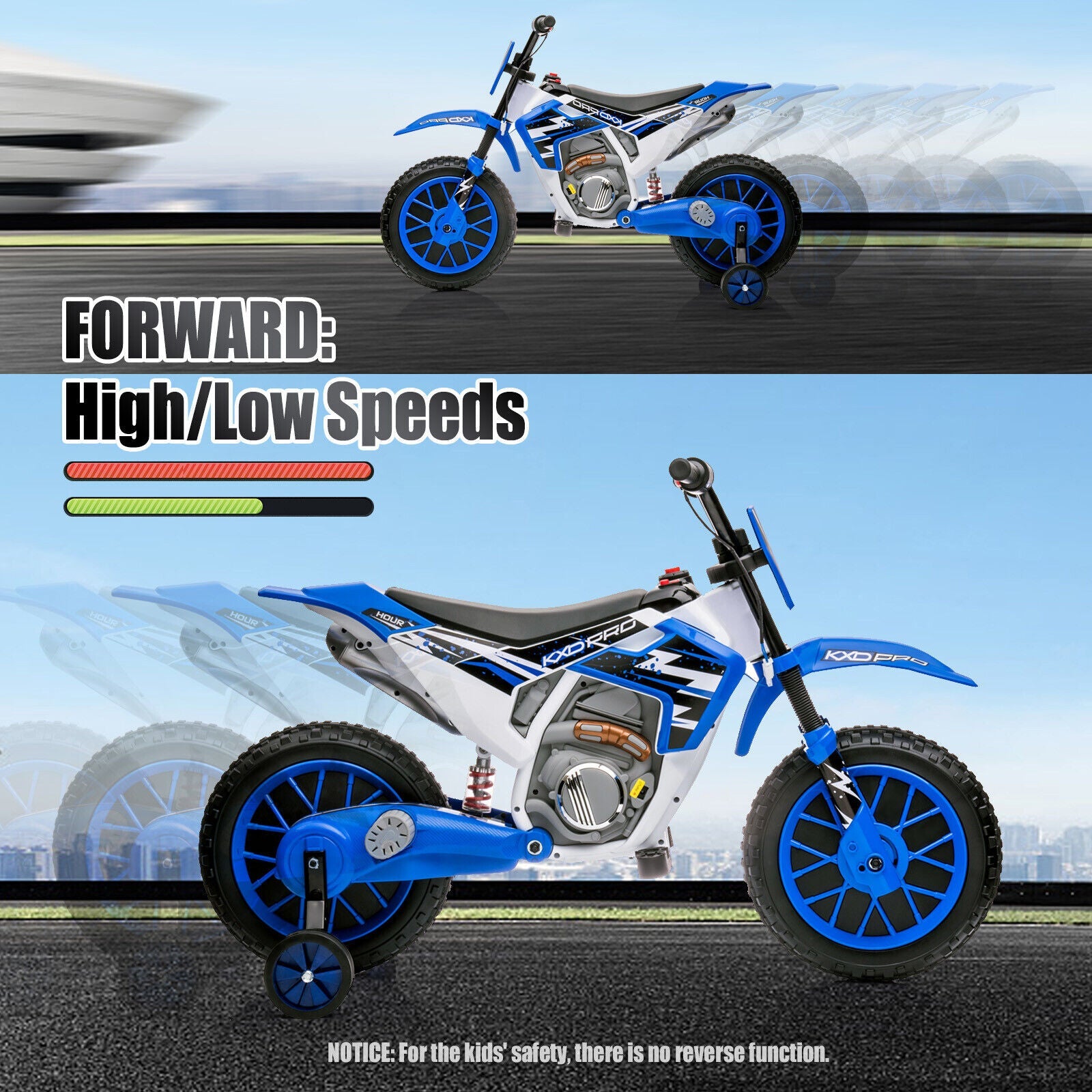 12V Electric Kids Ride On Dirt Bike with Training Wheels - Motorbike Fun for Little Riders