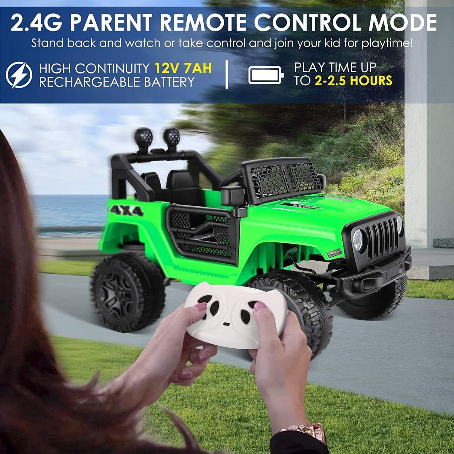 Electric Ride-On Car for Kids with Parental Remote Control - 12V Motorized Vehicle