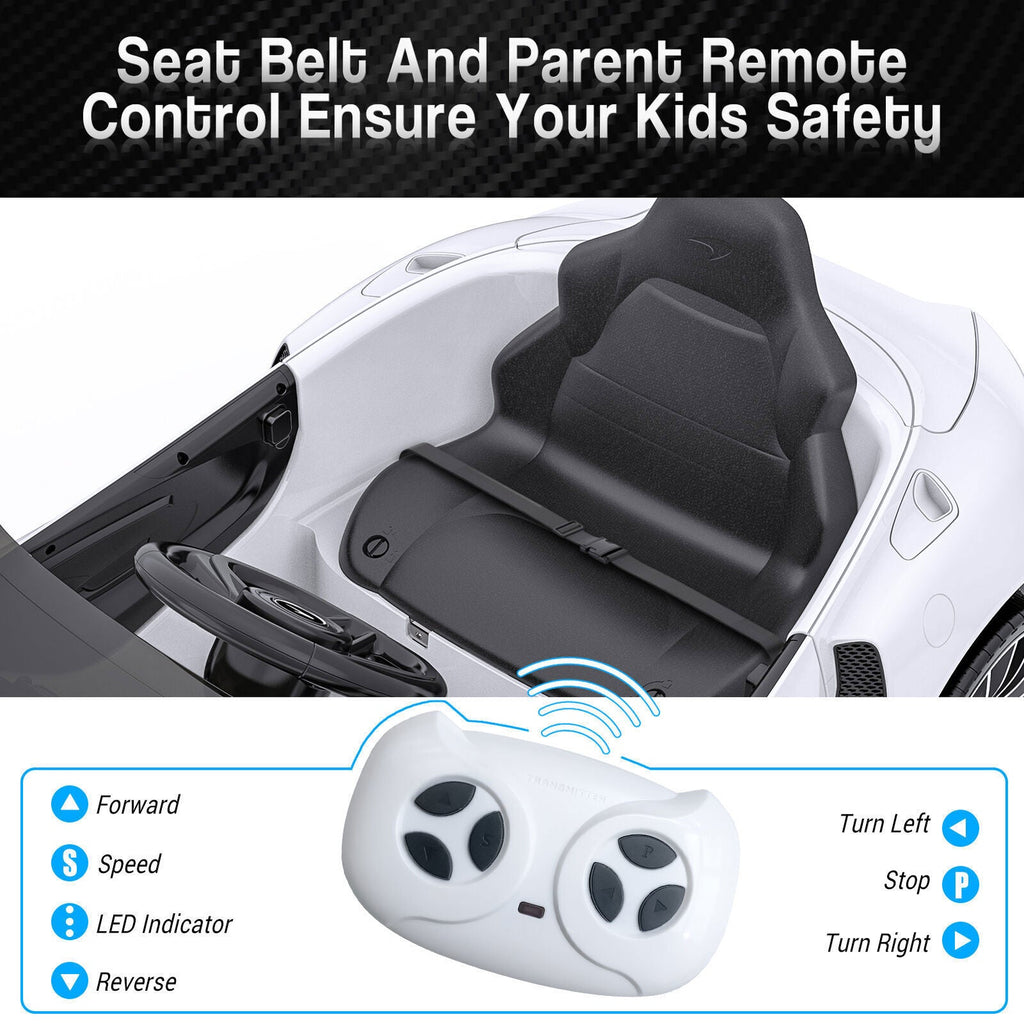 12V Electric Kids Ride On Sports Car with Remote Control and USB LED Lights
