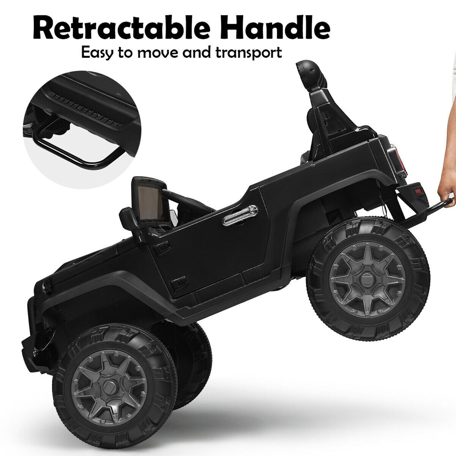 12V Electric Kids Ride-On Truck with MP3 and Remote Control - Black