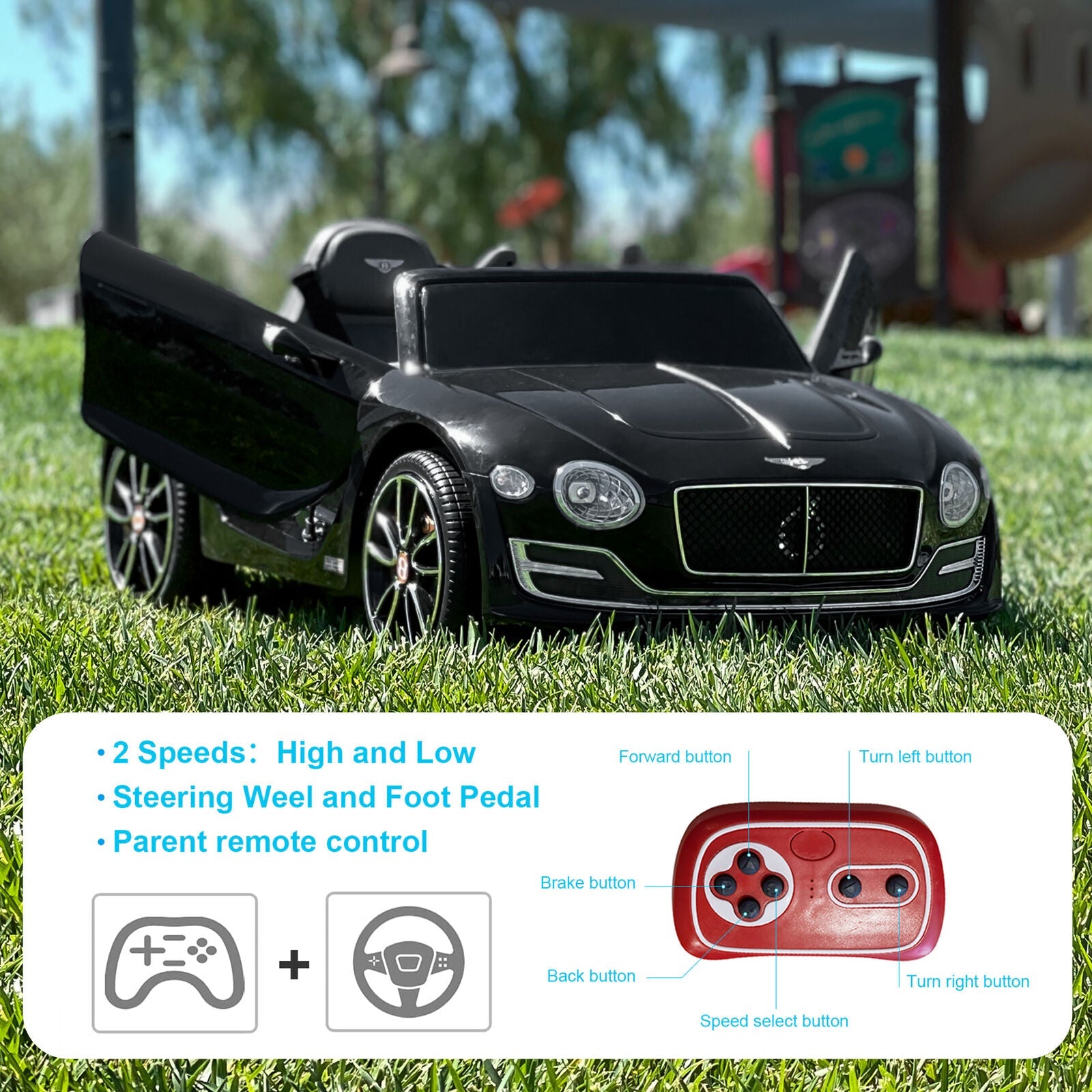12V Electric Licensed Bentley Style Kids Ride On Car with Remote Control