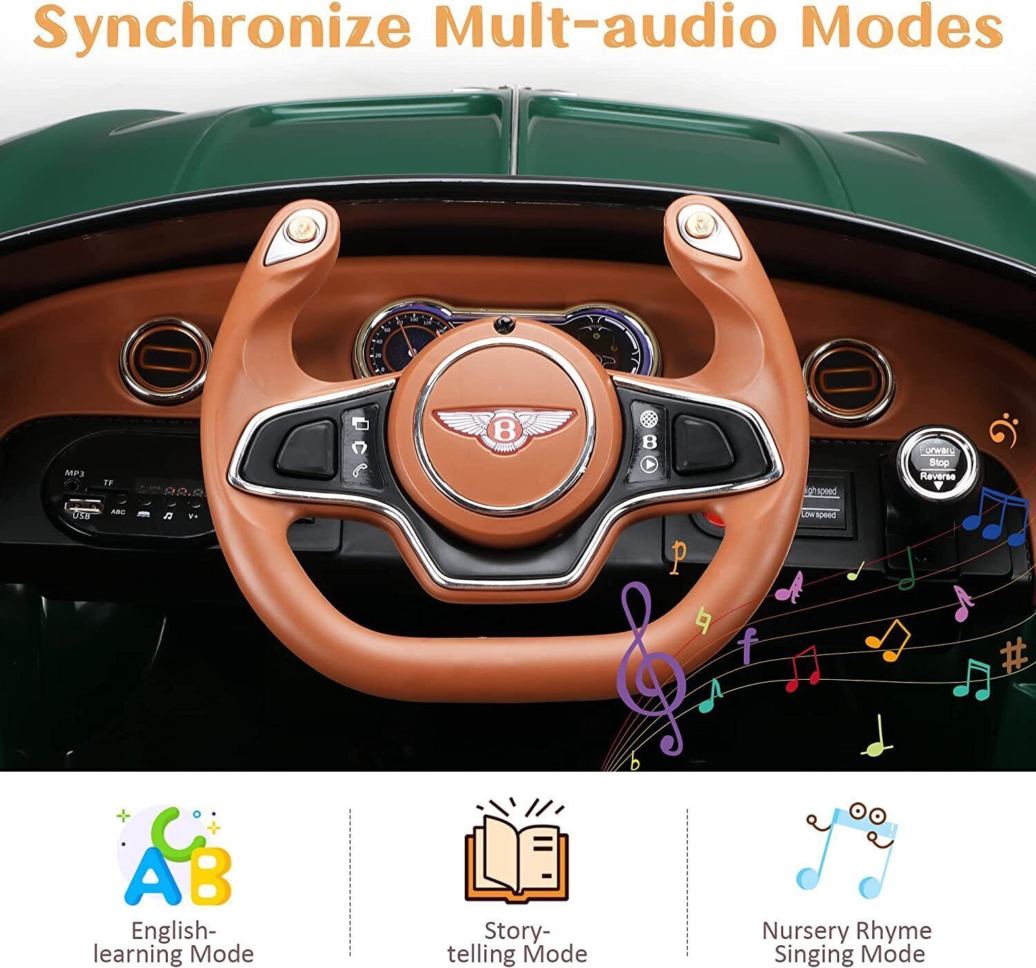 12V Electric Licensed Bentley Style Kids Ride On Car with Remote Control
