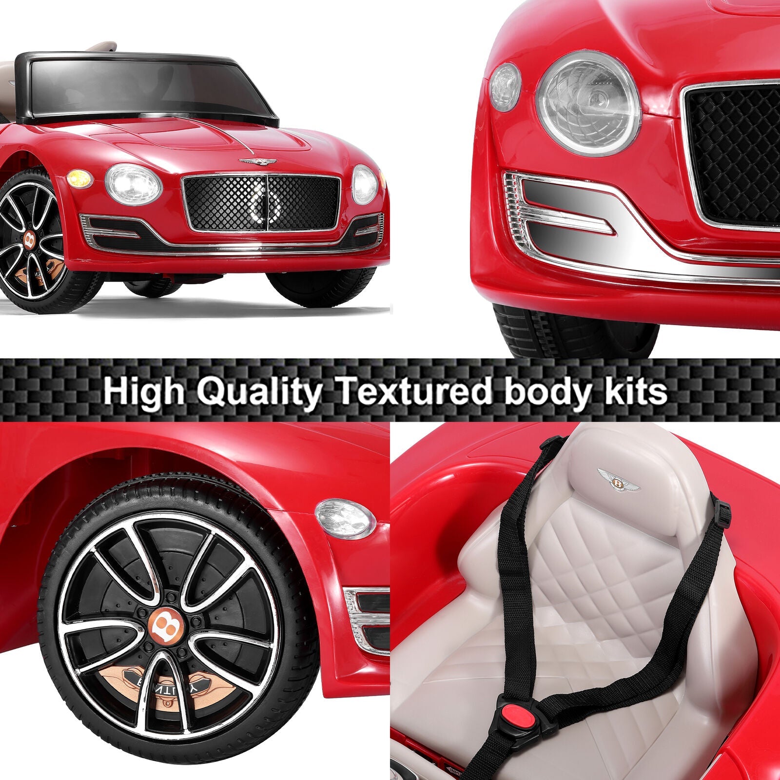 Licensed Bentley Style 12V Electric Ride-On Car with Remote Control - Battery Powered