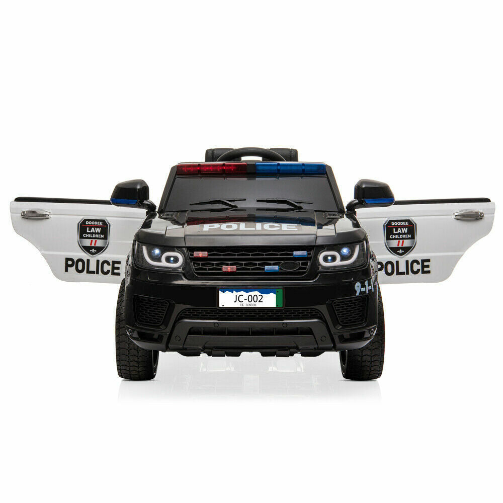 12V Electric Police Car Ride-On SUV for Kids with Music, Lights, Horn, and Remote Control