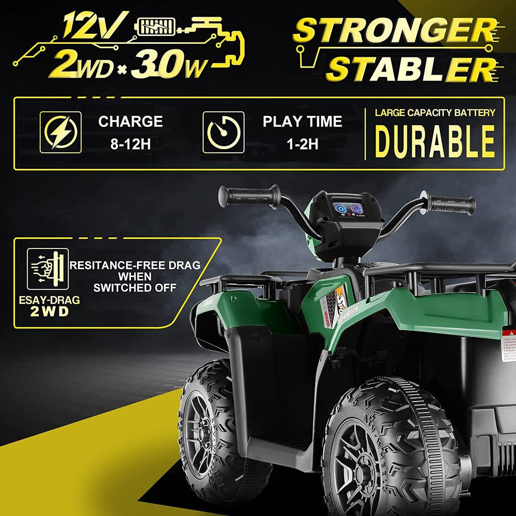 12V Electric Ride-On ATV for Kids with USB/MP3 Player - Perfect Gift for Ages 3-6!