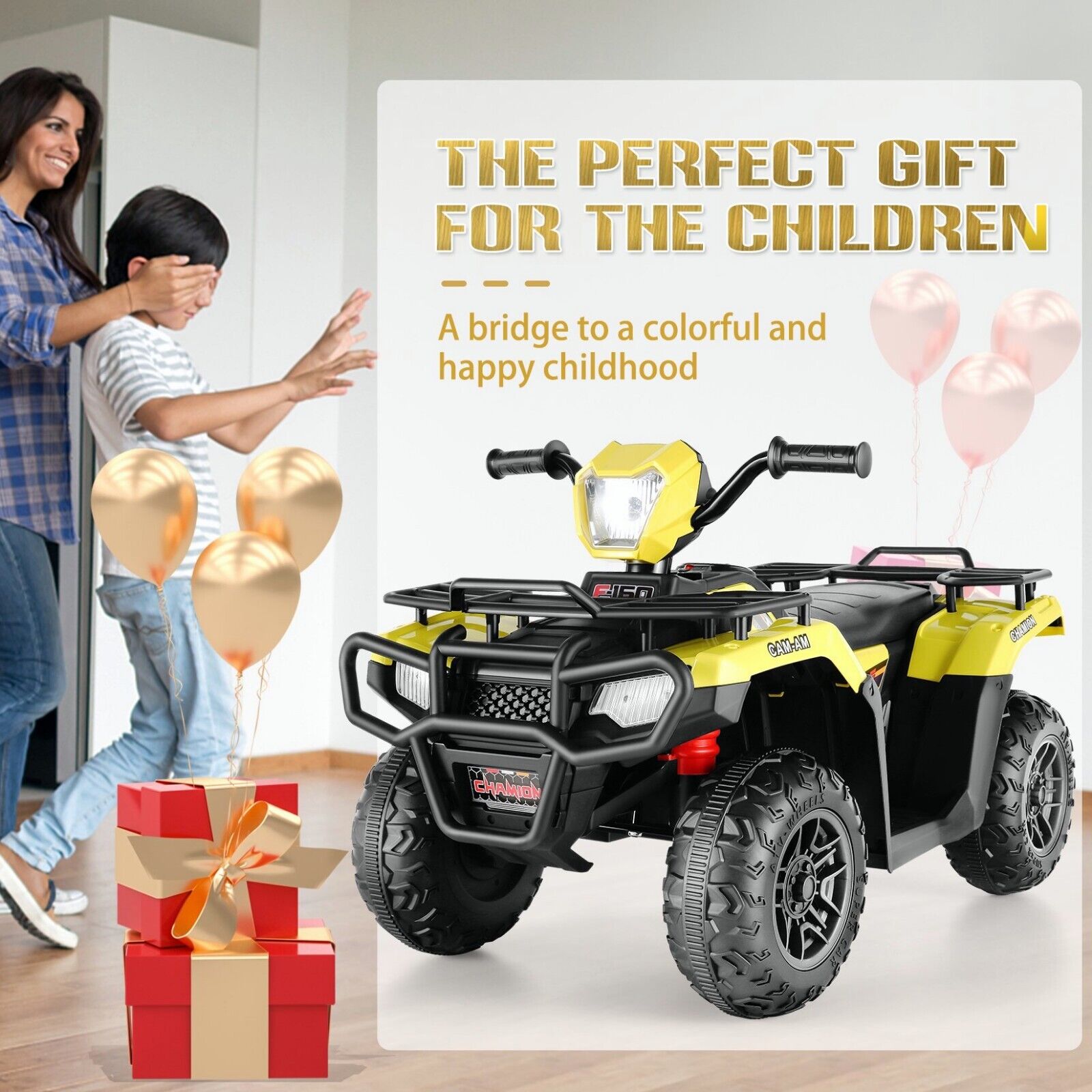 12V Electric Ride-On ATV for Kids with USB/MP3 Player - Perfect Gift for Ages 3-6!