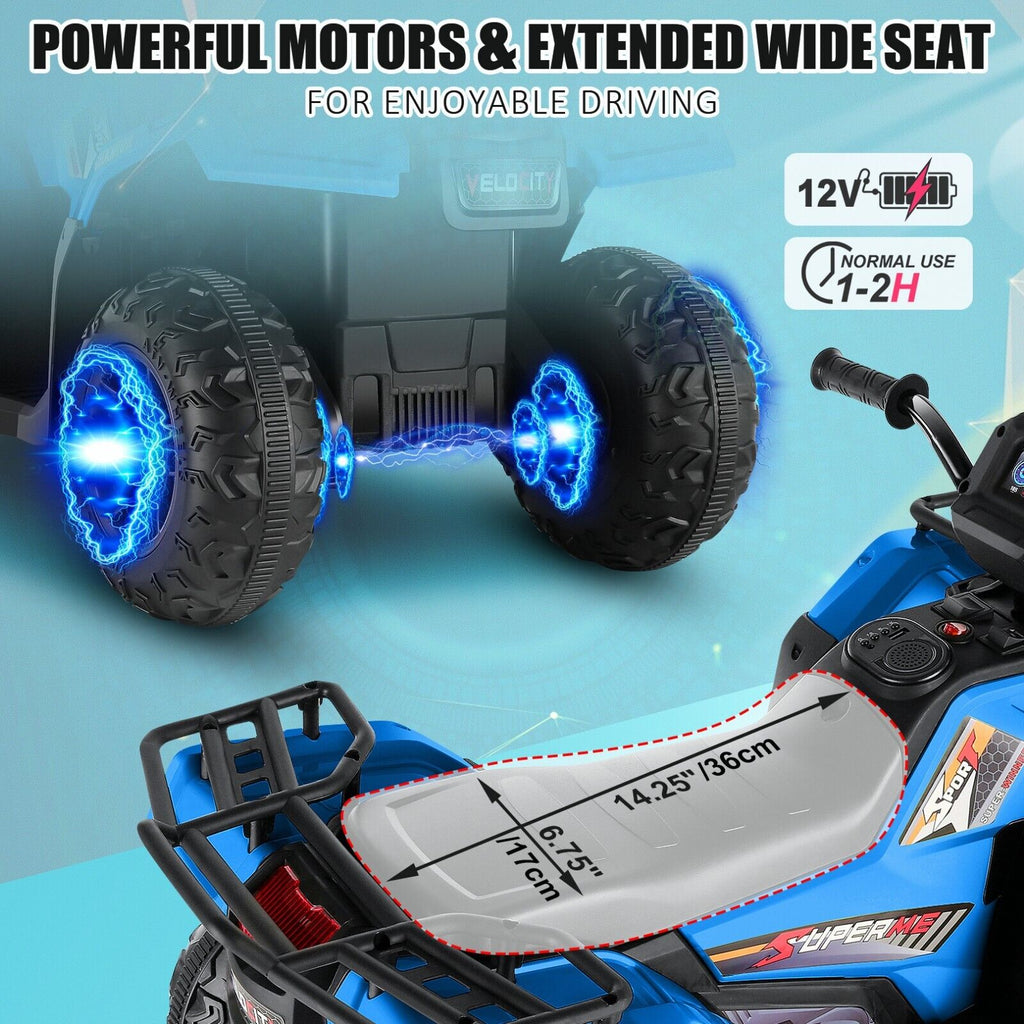 12V Electric Ride-On ATV Toy Car with USB/MP3 for Kids Ages 3-6