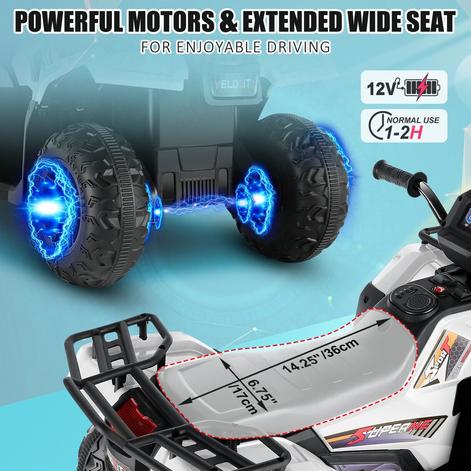 Electric ATV Ride-On Toy Car for Kids with USB/MP3, Suitable for Ages 3-6