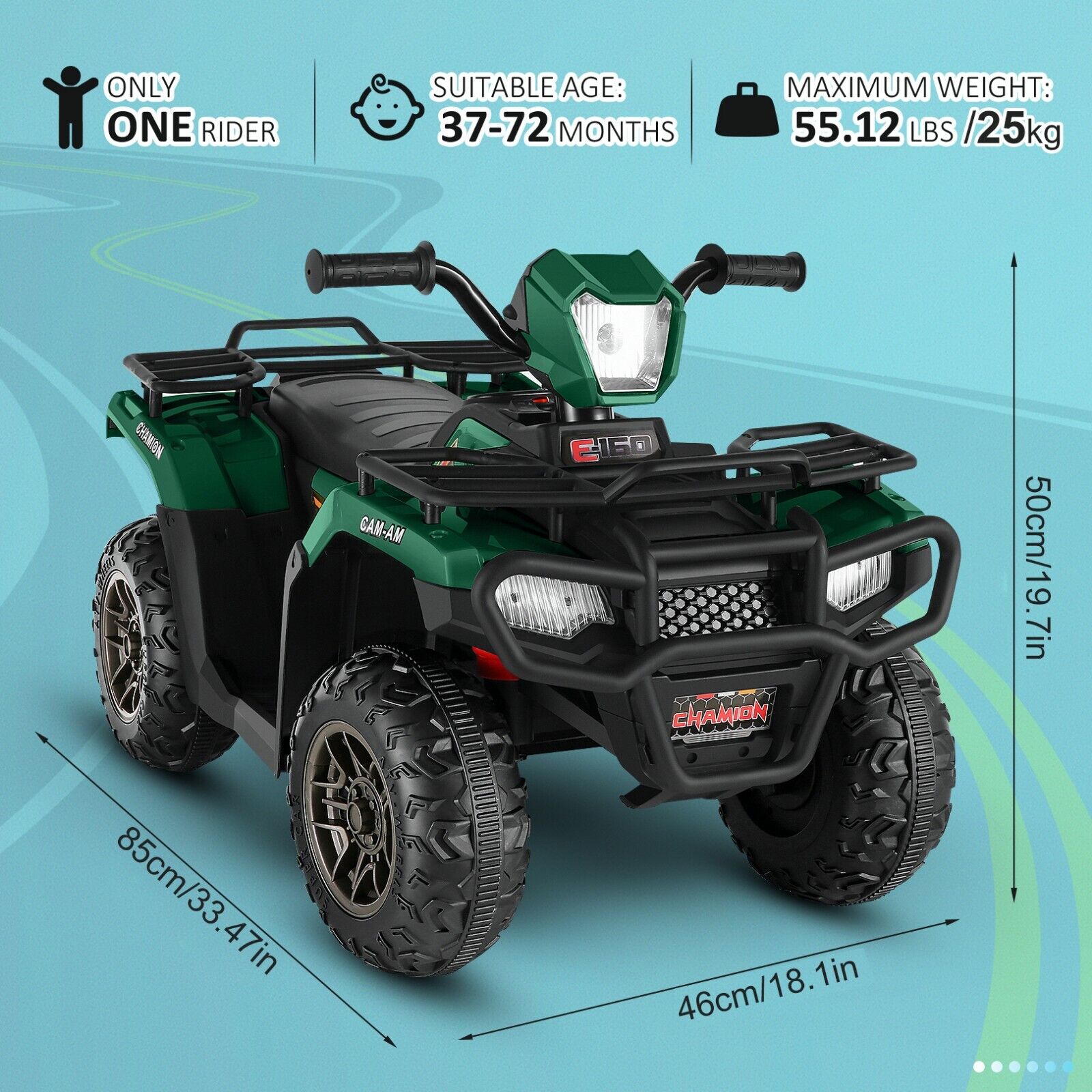 Electric ATV Ride-On Toy Car for Kids with USB/MP3, Suitable for Ages 3-6