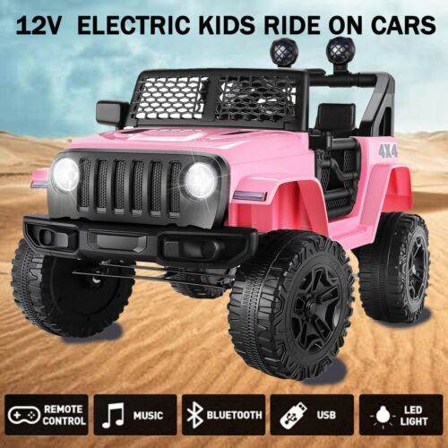 PINK 12V Electric Ride-On Car with MP3, Lights, and Remote Control
