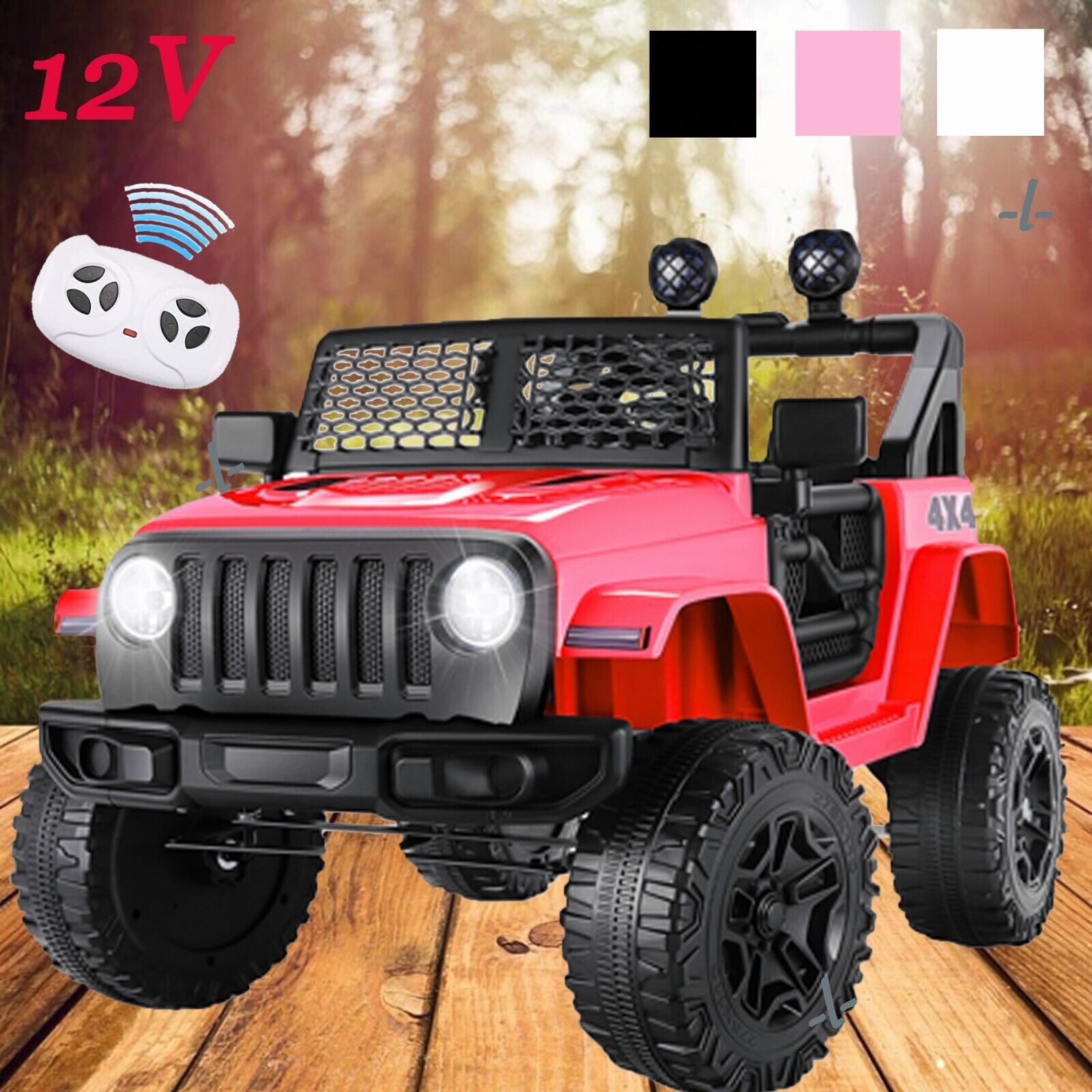 12V Electric Jeep Truck for Kids with Remote Control & MP3 Player