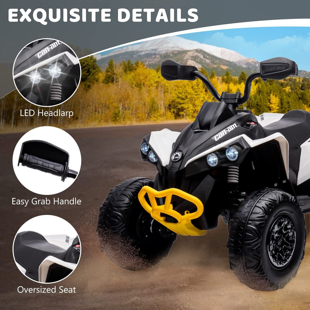 12V Electric Ride-On Car for Kids with Remote Control, LED Lights, and Music