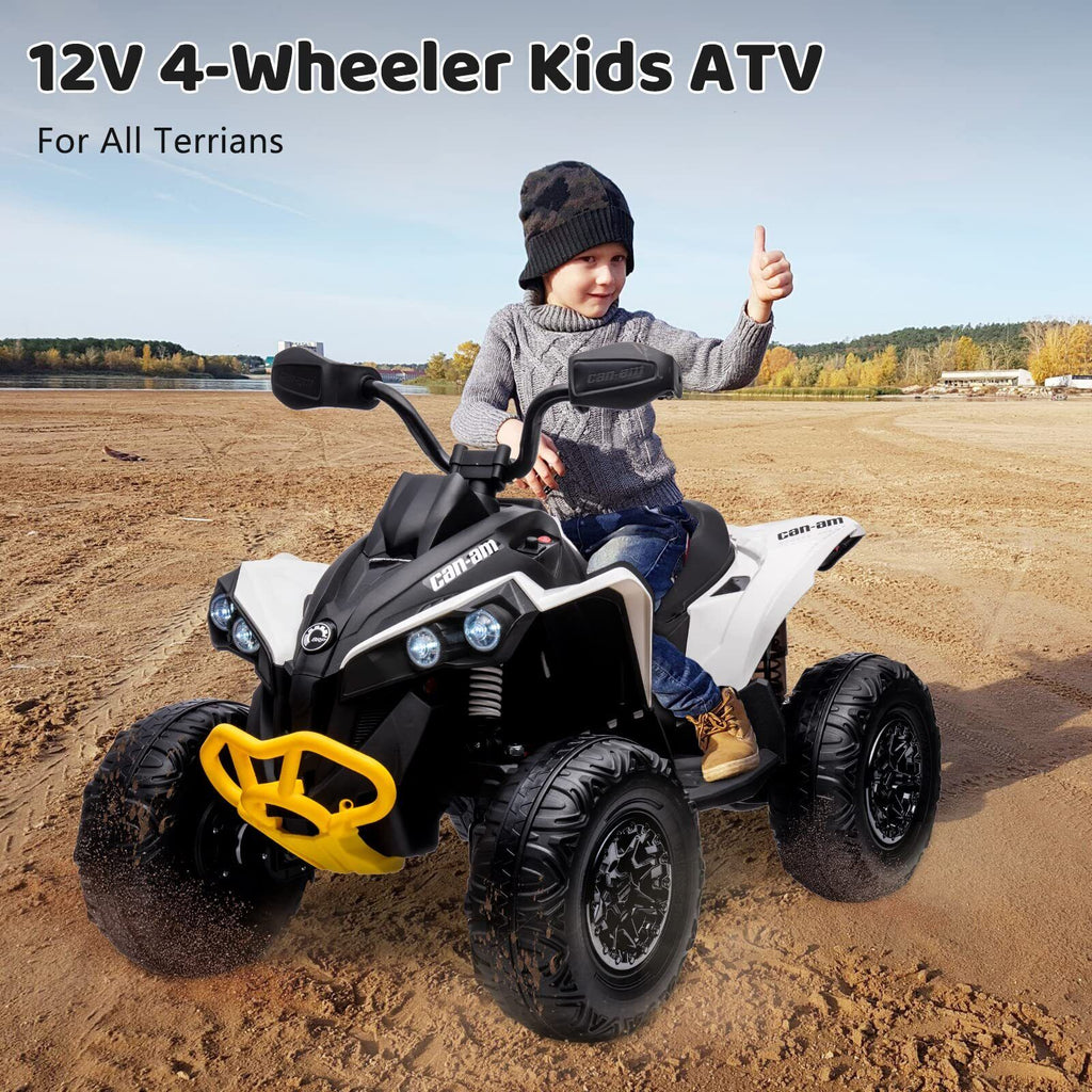 12V Electric Ride-On Car for Kids with Remote Control, LED Lights, and Music