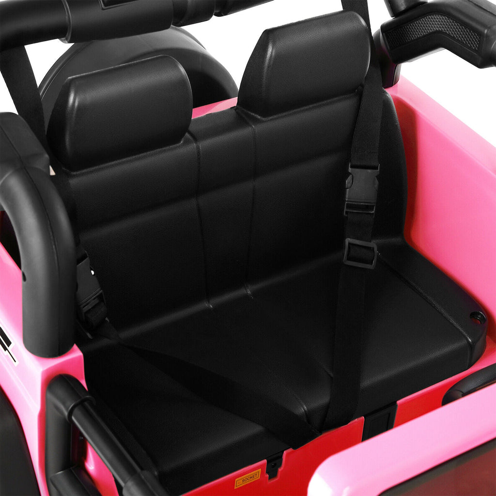 12V Electric Ride-On Car for Kids with Remote Control, MP3 Player, LED Lights, and Cover