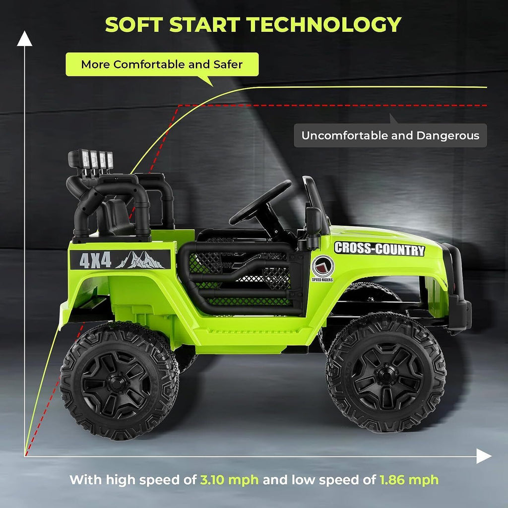 12V Electric Ride On Car for Kids with Spring Suspension & Remote Control